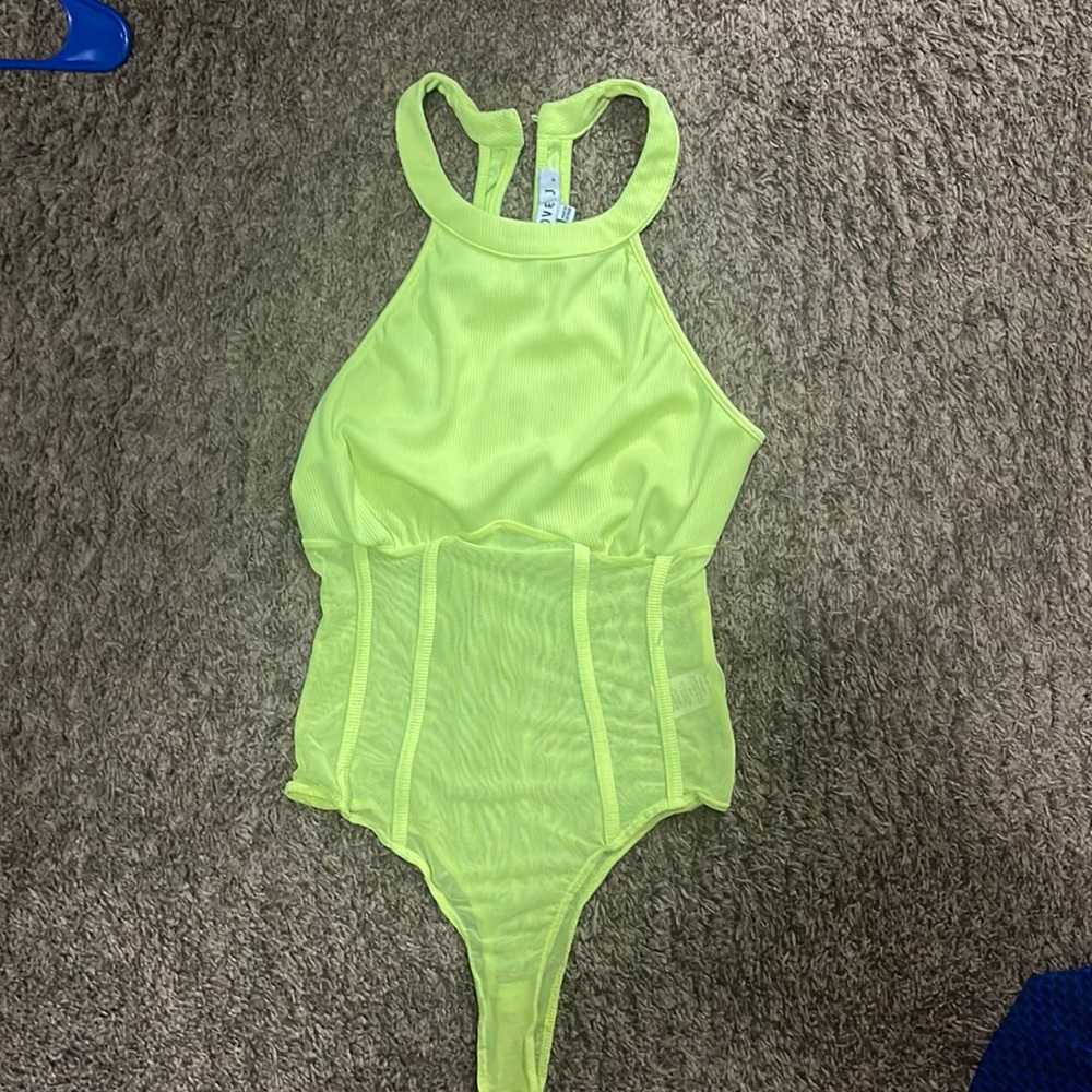 Neon Yellow body Suit